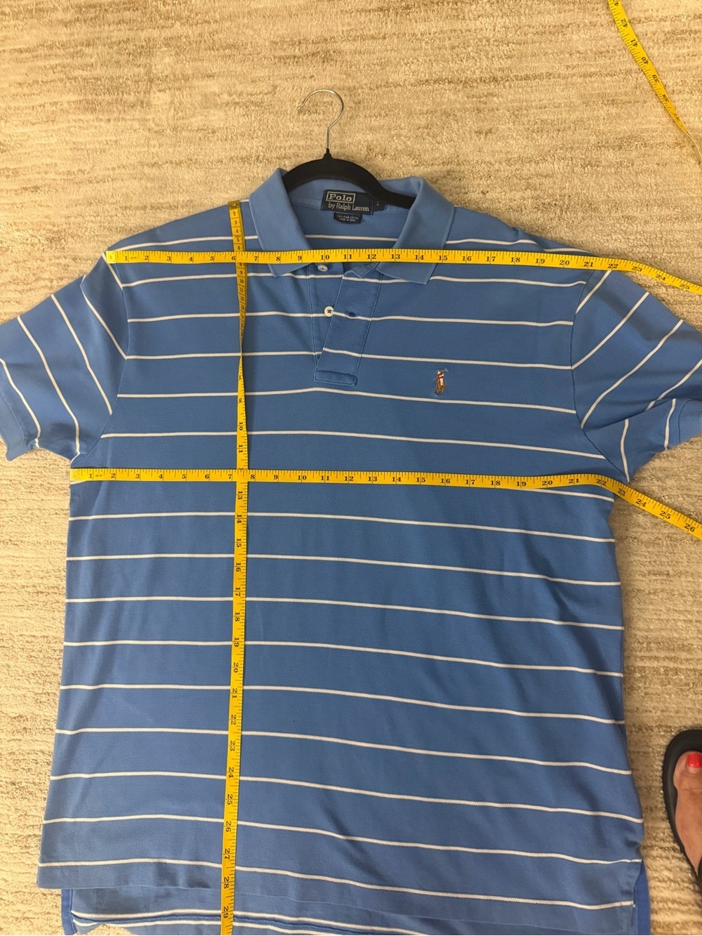 Men’s Polo Ralph Lauren Striped Pima Cotton Polo Shirt Size L - Picture 4 of 9